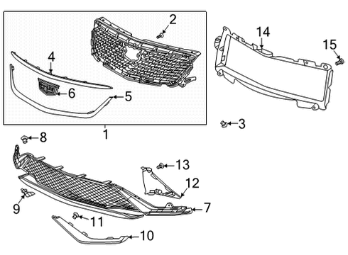 2024 Cadillac CT4 Grille & Components Diagram 3 - Thumbnail