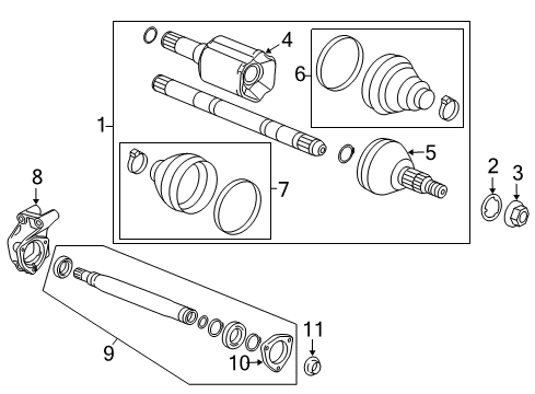 2013 Chevy Malibu Housing Asm,Rear Axle Diagram for 19210264