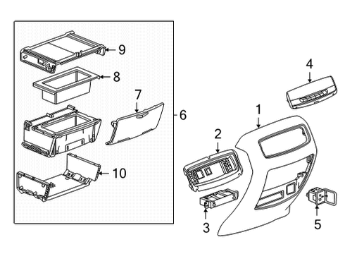 2022 Cadillac Escalade Center Console Diagram 5 - Thumbnail