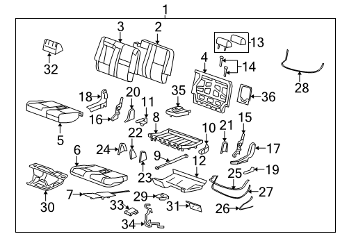 2012 Chevy Tahoe Actuator Assembly, Rear Seat Reclining Diagram for 22977130