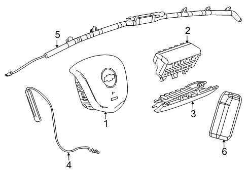 2013 Chevy Spark Airbag Assembly, Instrument Panel Lower Diagram for 95071053