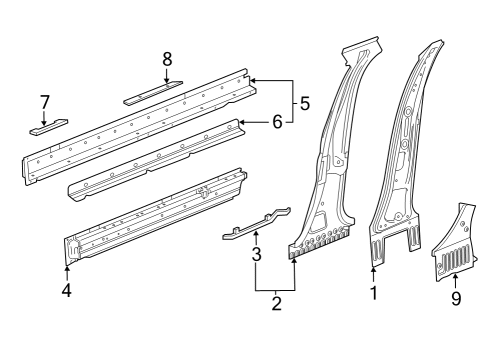 2023 Buick Envision Center Pillar & Rocker Diagram