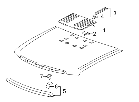 2014 GMC Sierra 3500 HD Exterior Trim - Hood Diagram