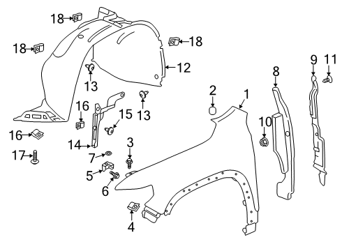 2023 GMC Acadia Fender & Components Diagram