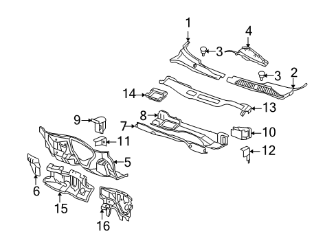 2007 Chevy Monte Carlo Cowl Diagram