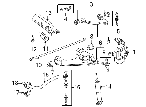 2005 Hummer H2 Absorber Kit,Front Shock Diagram for 89040182