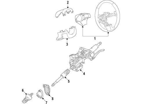 2020 Buick Regal Sportback Steering Wheel Assembly *Jet Black Diagram for 84488229