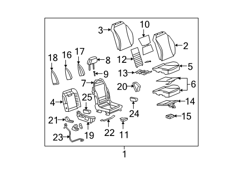 2009 Saturn Aura Seat Assembly, Pass *Titanium N Diagram for 25886558