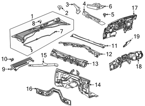 2021 Cadillac CT4 Cowl Diagram