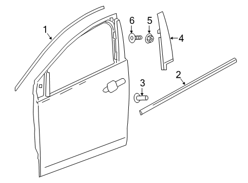 2018 Chevy Volt Exterior Trim - Front Door Diagram