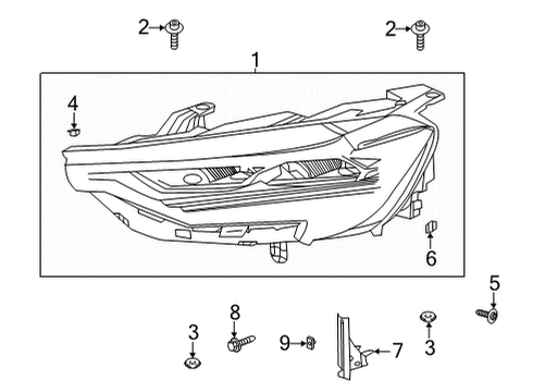 2022 Buick Envision Headlamp Components Diagram