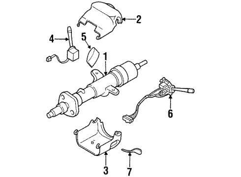 1999 Oldsmobile Intrigue Column Assembly, Steering Diagram for 26070199