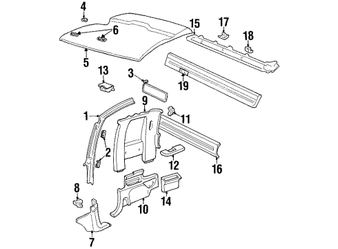 1991 GMC K2500 Interior Trim - Cab Diagram 4 - Thumbnail