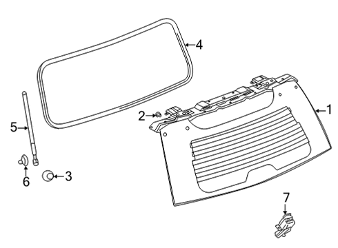 2022 Cadillac Escalade ESV Front Door Glass & Hardware Diagram 2 - Thumbnail