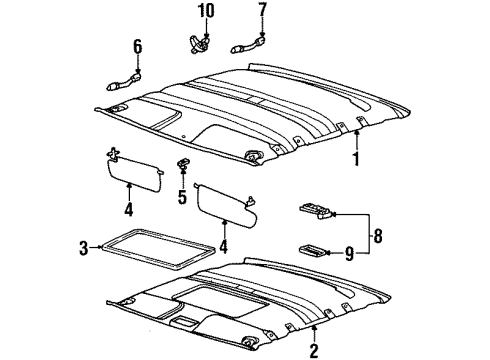 1996 Saturn SL1 Sunshade Asm (Less Map Strap) Diagram for 19152993