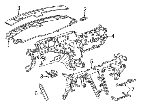 2018 Cadillac XTS Cluster & Switches, Instrument Panel Diagram 1 - Thumbnail