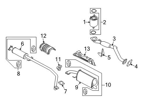 2008 Chevy Aveo Exhaust Components Diagram