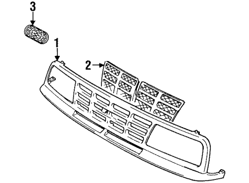 1998 Chevy Tracker Radiator Grille Emblem Diagram for 91172750