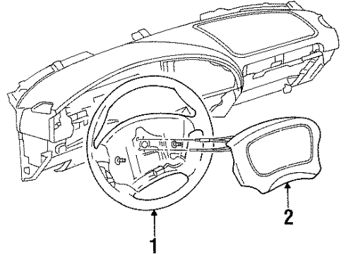 1998 Oldsmobile Cutlass Steering Wheel Assembly *Medium Duty Dark Pewter Diagram for 22605432