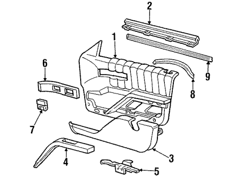 1992 Chevy Lumina Interior Trim - Front Door Diagram