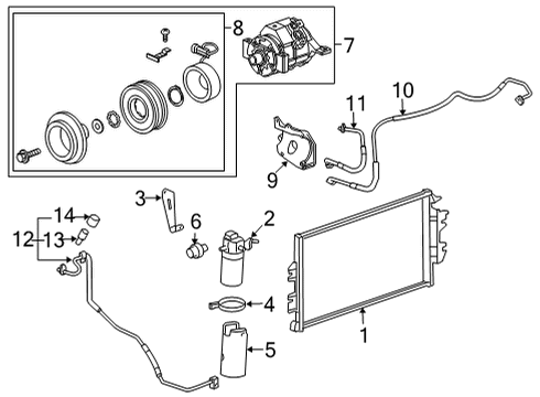 2023 Chevy Express 2500 Condenser, Compressor & Lines Diagram 2 - Thumbnail