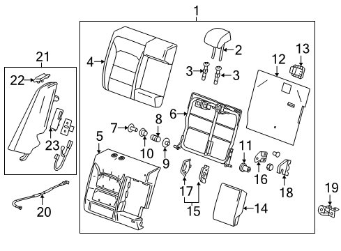 2016 Chevy Malibu Bracket Assembly, Rear Seat *Black Diagram for 84082724