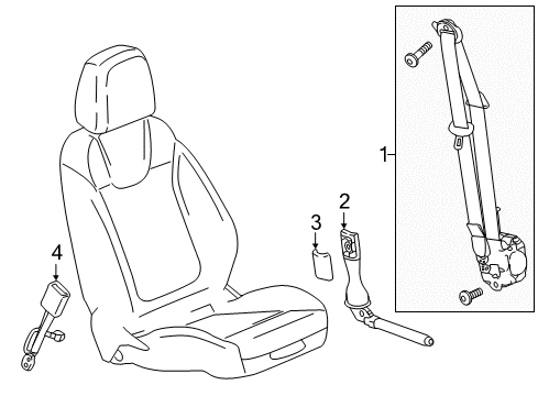 2021 Chevy Malibu Seat Belt - Body & Hardware Diagram 1 - Thumbnail