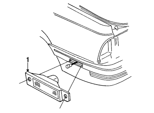 1989 Pontiac Sunbird Lamp Assembly, Rear Side Marker Diagram for 16508748