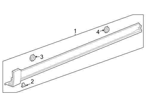 2024 Chevy Trax Exterior Trim - Pillars Diagram