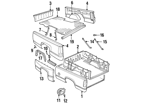 1990 Chevy C3500 Door Assembly, Fuel Tank Filler Diagram for 15630141