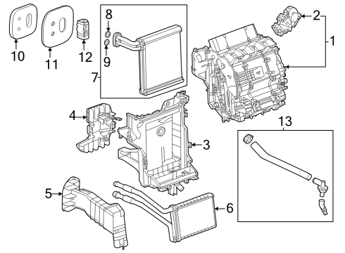 2023 GMC Canyon A/C Evaporator & Heater Components Diagram