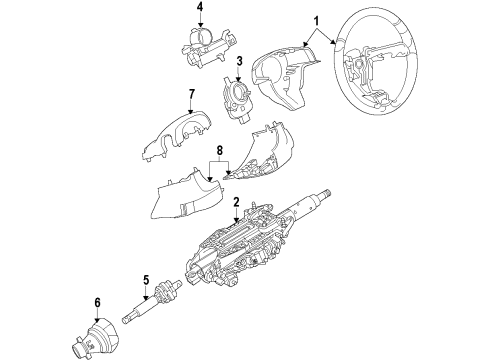 2009 Cadillac CTS Column Assembly, Steering Diagram for 20964383