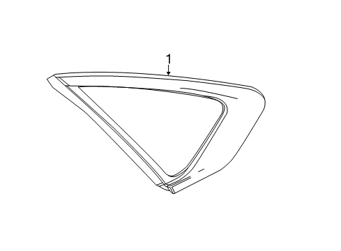 2014 Chevy Impala Quarter Panel - Glass & Hardware Diagram