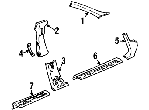 2000 Oldsmobile Silhouette HANDLE, Rear Quarter and Roof Rail Assist Strap Diagram for 10413809