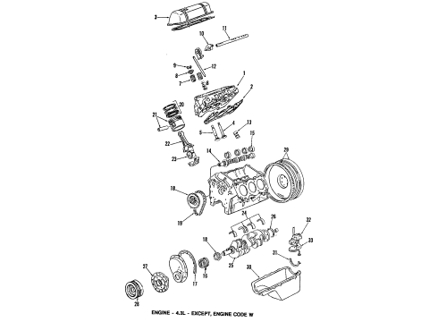 1985 Chevy Astro Gasket, Valve Rocker Arm Cover Diagram for 10101791