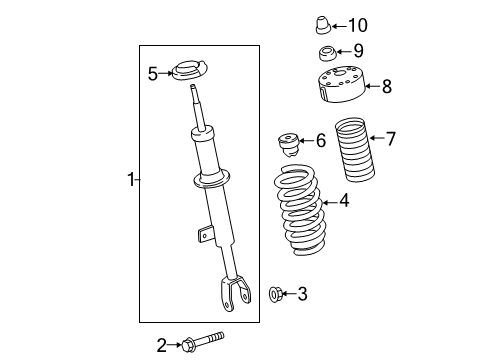 2016 Cadillac CT6 Struts & Components - Front Diagram 2 - Thumbnail