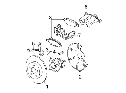 2008 Chevy Cobalt Pad Kit, Front Disc Brake Diagram for 10366667