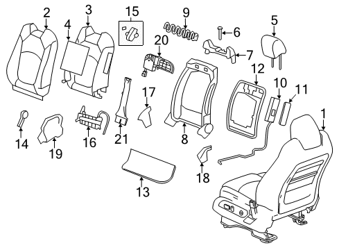 2009 GMC Acadia Seat Assembly, Driver *Ebony Diagram for 25844036