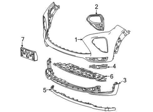 2021 Chevy Trailblazer MOLDING,FRT BPR FASCIA HDLP Diagram for 42856121