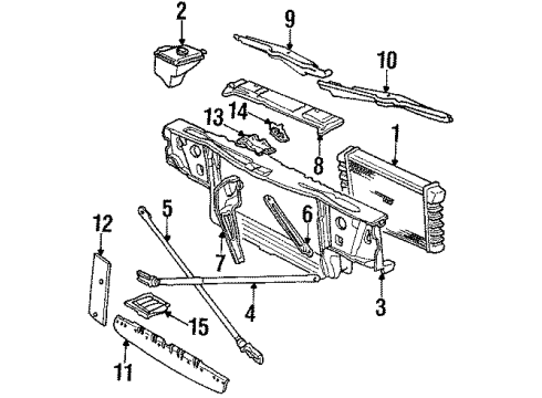 1991 Cadillac Brougham Radiator & Components Diagram