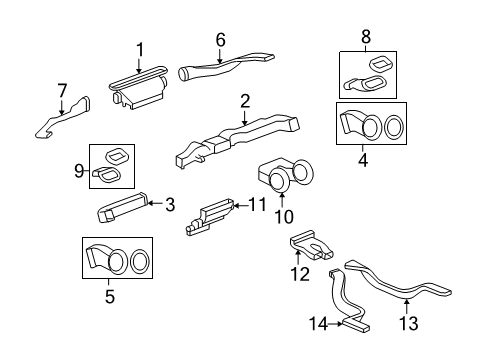 2008 Saturn Aura Duct,Air Distributor Diagram for 10397351