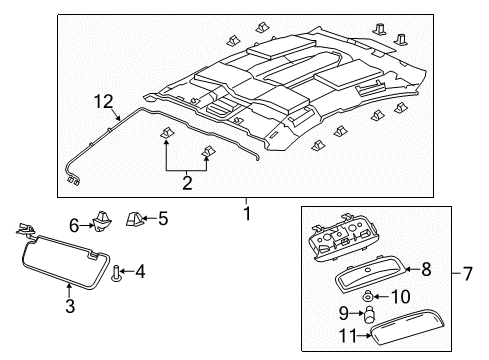 2011 Chevy Caprice Interior Trim - Roof Diagram