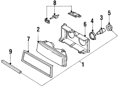 1988 Cadillac Seville Headlamps, Electrical Diagram