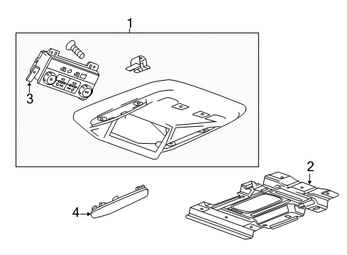 2017 GMC Yukon Plate, Roof Console Opening Trim *Shale Diagram for 23189225