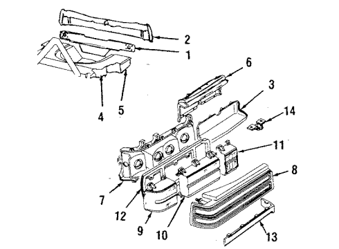 1985 Buick Skylark Lamp Assembly, Rear License Diagram for 16515822