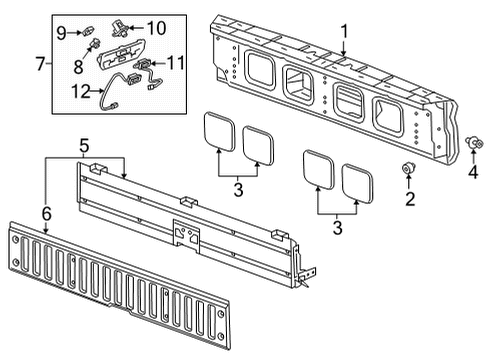 2020 Chevy Silverado 3500 HD Tail Gate, Body Diagram 4 - Thumbnail