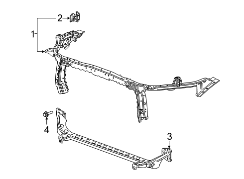 2023 Cadillac XT4 Bar Assembly, F/End Upr Tie Diagram for 84538681