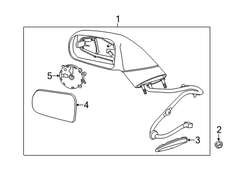 2017 Chevy Corvette Gasket, Outside Rear View Mirror Diagram for 22961814