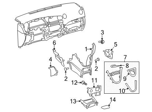 2010 Pontiac Vibe Boot,Manual Transmission Control Lever *Gray Diagram for 19184857