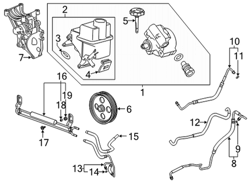 2022 GMC Sierra 2500 HD Hose Assembly, P/S Fluid Clr Inl Diagram for 84266971